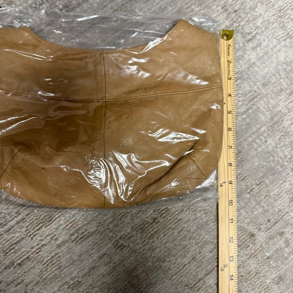 Vintage Genuine Leather Hobo Bag Tan Color Zippered Pocket Made in Mexico - Picture 8 of 8